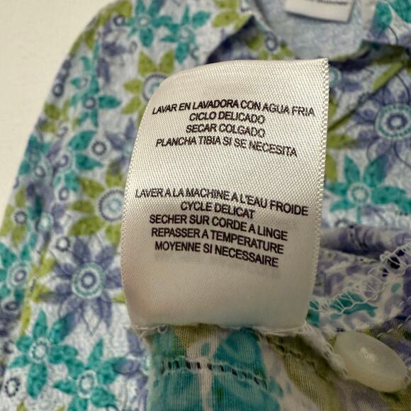 Alfred Dunner 100%Cotton Floral Textured Button Up Top Size 14 - Picture 11 of 14
